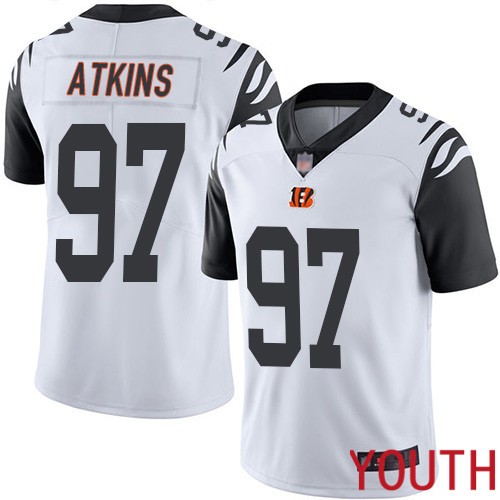 Cincinnati Bengals Limited White Youth Geno Atkins Jersey NFL Footballl #97 Rush Vapor Untouchable
